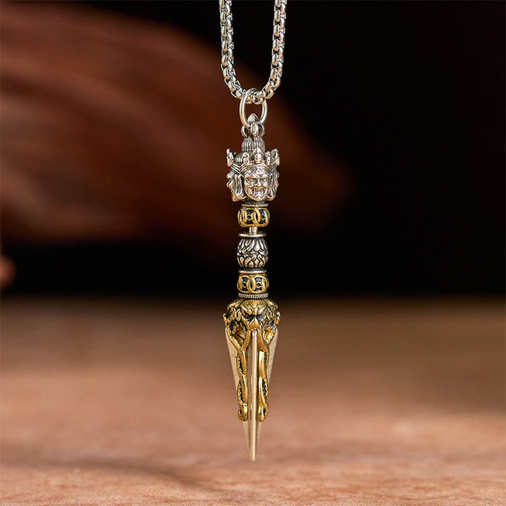 Collar con colgante de cobre con Buddha Stones, Vajra tibetano, Vajrakila, poder espiritual curativo - image 3