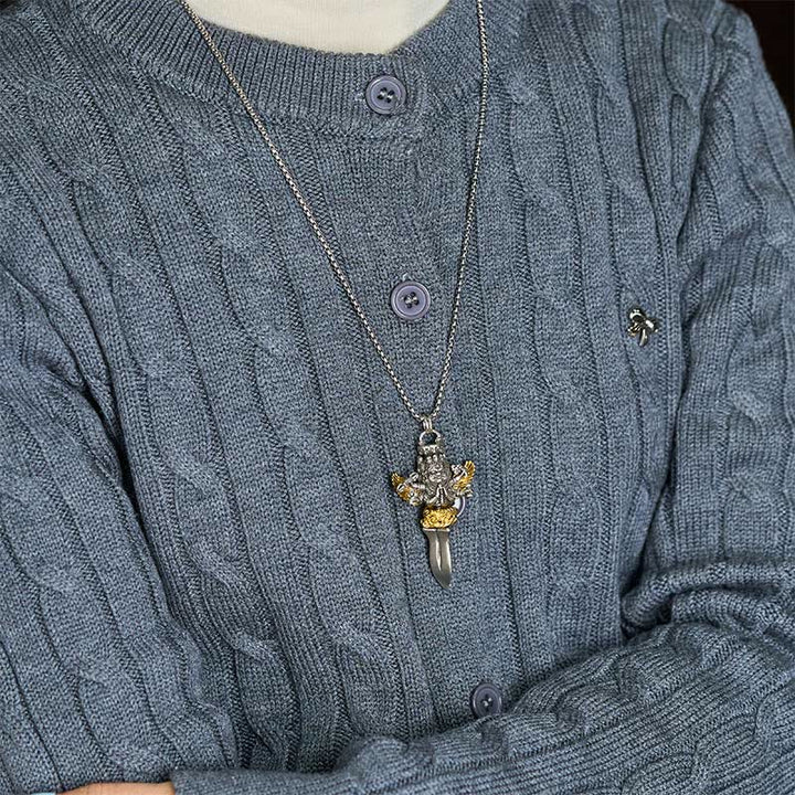 Colgante de cobre con Buddha Stones tibetanas Vajra de tres cabezas y seis brazos, con poder espiritual curativo. - image 5