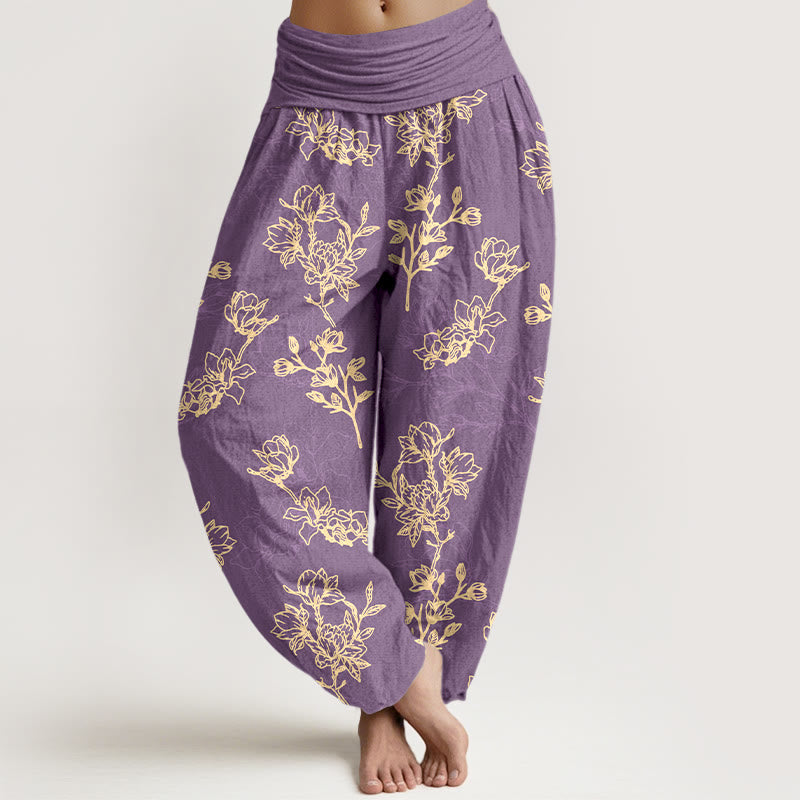 Pantalones Buddha Stones para mujer, cintura elástica - Morado medio - US16，UK/AU20，EU48 (3XL) - image 8