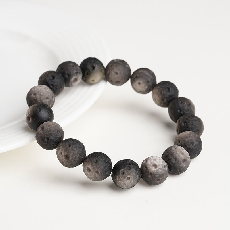 Pulsera protectora de obsidiana con cuentas redondas de obsidiana dorada y plata natural con Buddha Stones - image 1