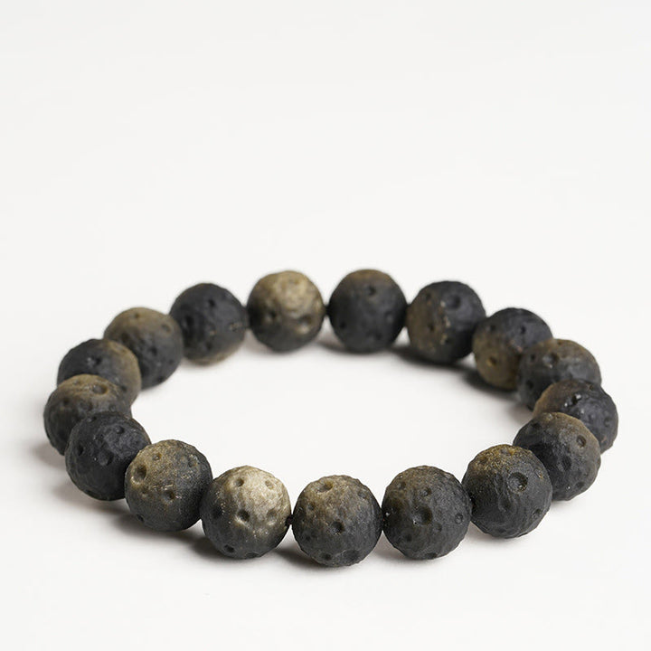 Pulsera protectora de obsidiana con cuentas redondas de obsidiana dorada y plata natural con Buddha Stones - Obsidiana con brillo dorado (circunferencia de la muñeca: 15-17 cm) - 14 mm - image 6