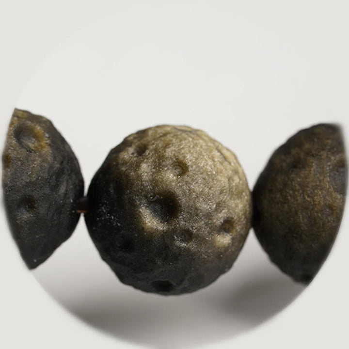 Pulsera protectora de obsidiana con cuentas redondas de obsidiana dorada y plata natural con Buddha Stones - image 12