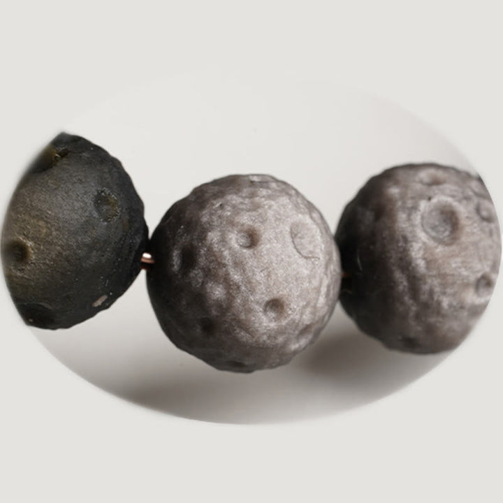 Pulsera protectora de obsidiana con cuentas redondas de obsidiana dorada y plata natural con Buddha Stones - image 2