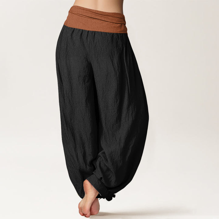 Pantalones harén de algodón con Buddha Stones, color verde, negro, marrón y rojo, con cintura elástica para mujer - image 6