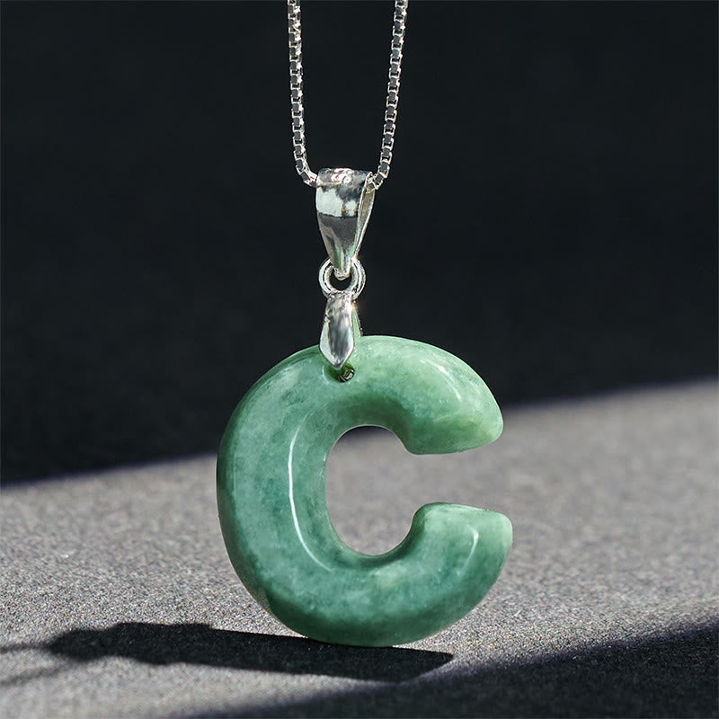 Collar con colgante de prosperidad de plata de ley 925 con Buddha Stones, jade natural, letra AZ - image 19