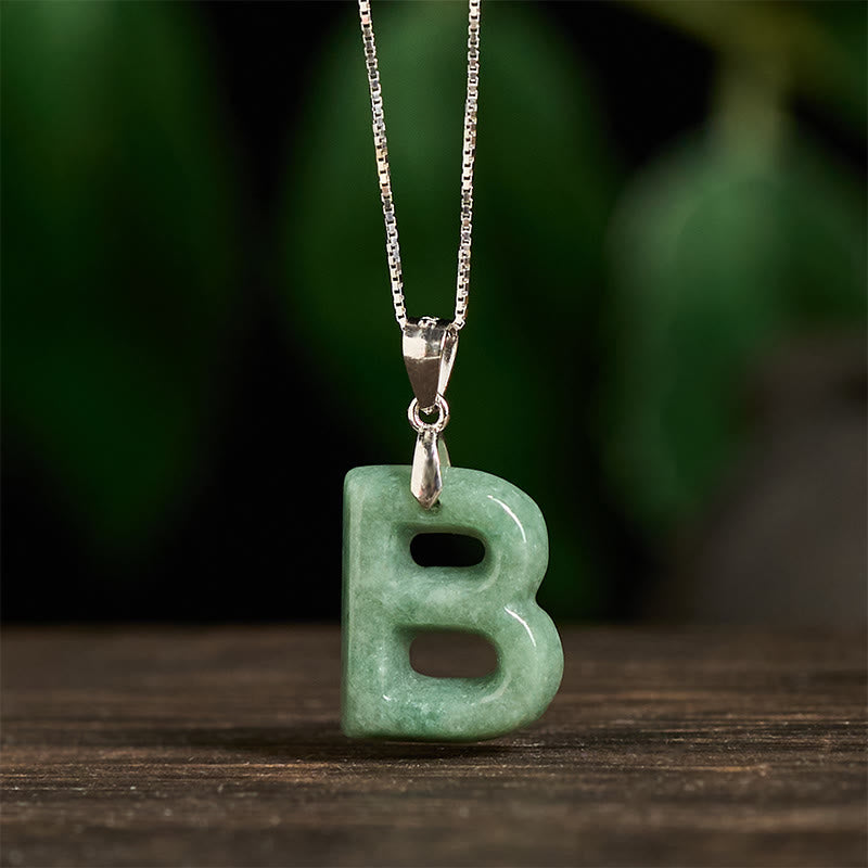 Collar con colgante de prosperidad de plata de ley 925 con Buddha Stones, jade natural, letra AZ - image 10