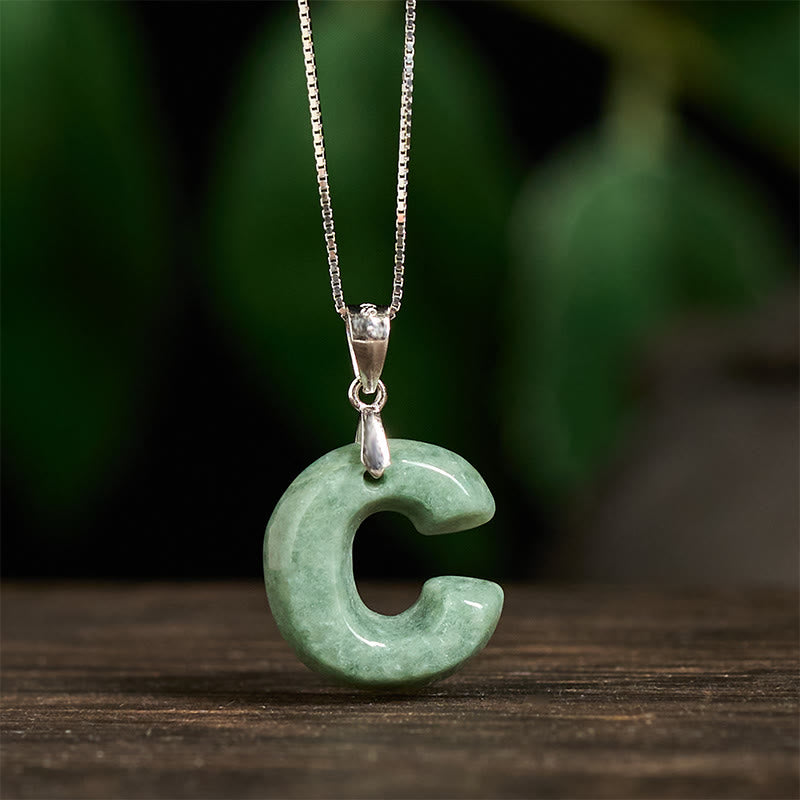 Collar con colgante de prosperidad de plata de ley 925 con Buddha Stones, jade natural, letra AZ - image 17