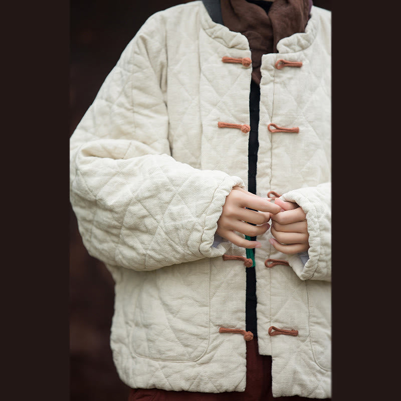 Chaqueta térmica de algodón de manga larga para mujer con bolsillos y diseño de rana y botones de invierno Buddha Stones - image 9