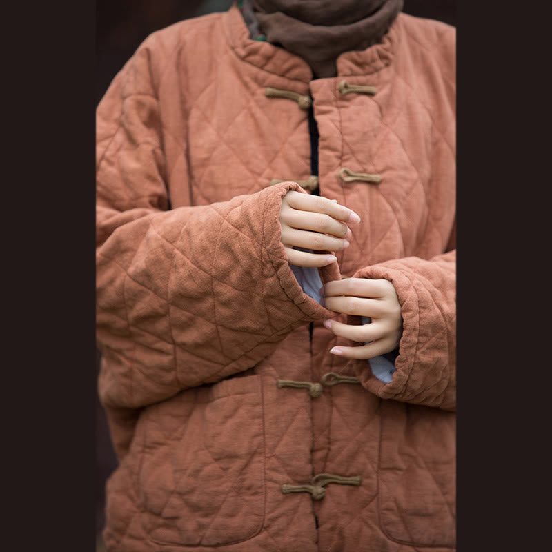 Chaqueta térmica de algodón de manga larga para mujer con bolsillos y diseño de rana y botones de invierno Buddha Stones - image 20
