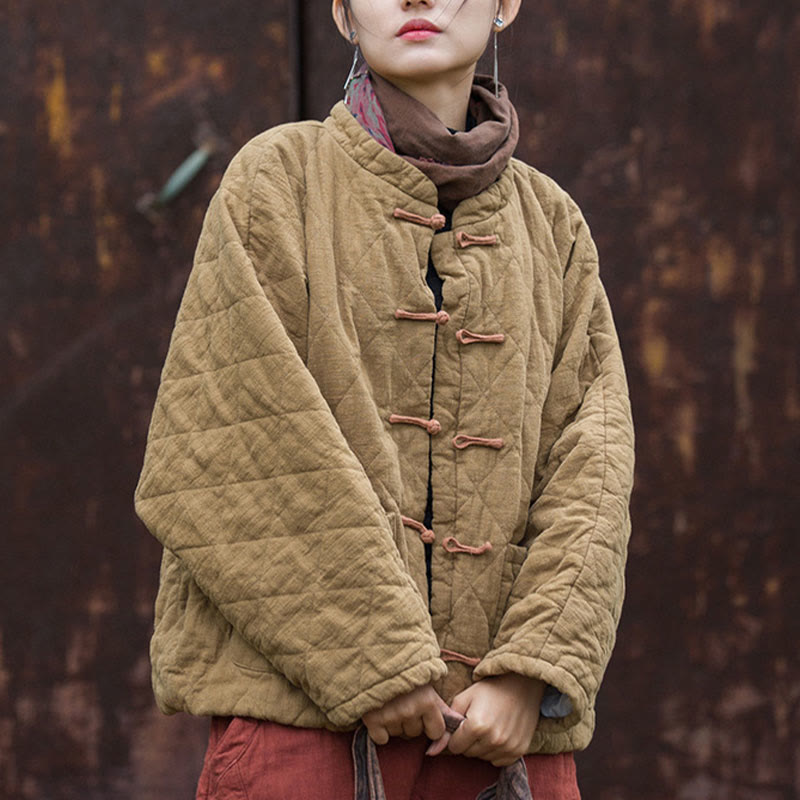 Chaqueta térmica de algodón de manga larga para mujer con bolsillos y diseño de rana y botones de invierno Buddha Stones - image 24