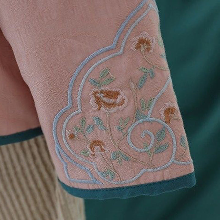 Chaqueta térmica de algodón de manga larga para mujer, con diseño de rana y botones bordados con flores y vides, de Buddha Stones, de invierno. - image 16