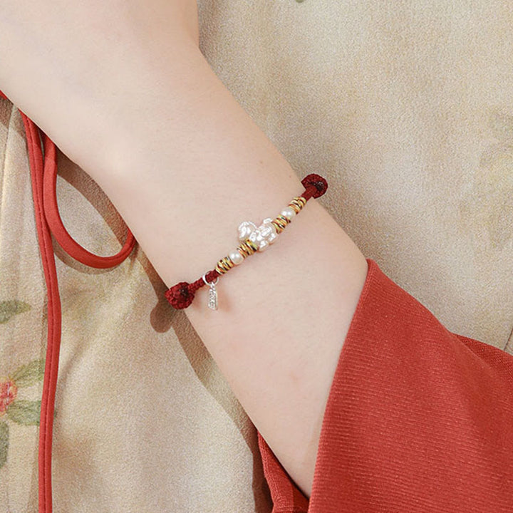 Pulsera de hilo hecha a mano con Buddha Stones en plata de ley 999, Año de la Libertad del Caballo - image 10