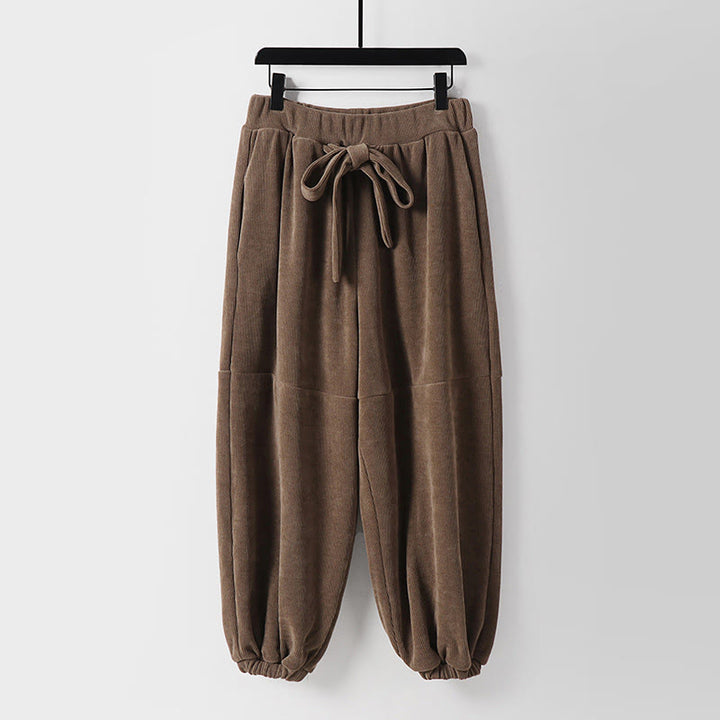 Pantalones de pana de algodón con cordones y bolsillos para hombre, de Buddha Stones, de invierno, color liso - Broncearse - US/UK/AU54, EU64 (9XL) - image 0