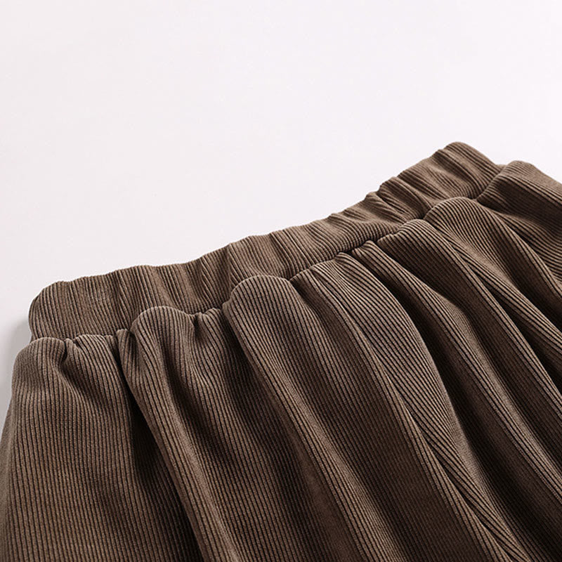 Pantalones de pana de algodón con cordones y bolsillos para hombre, de Buddha Stones, de invierno, color liso - image 6