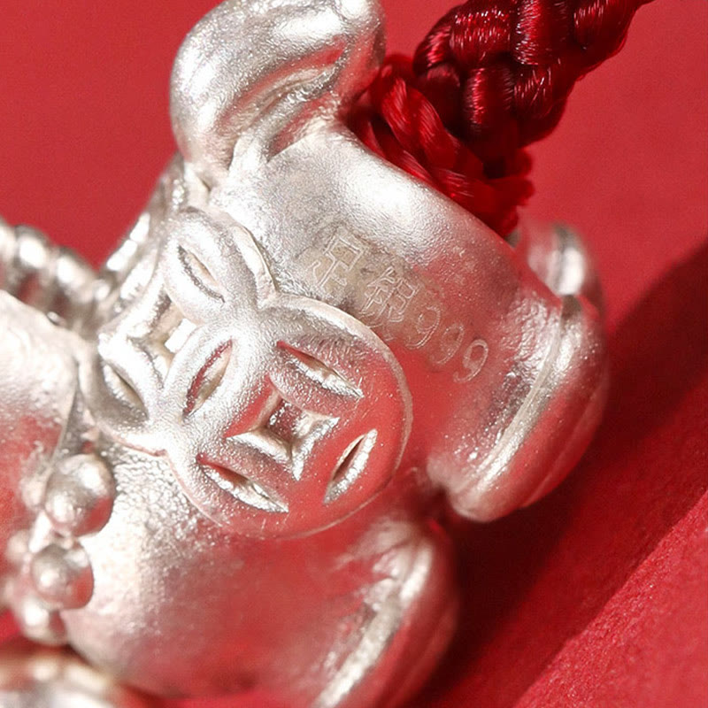 Pulsera de hilo de plata de ley 999 con Buddha Stones y ágata roja, Año del Caballo, Prosperidad - image 14