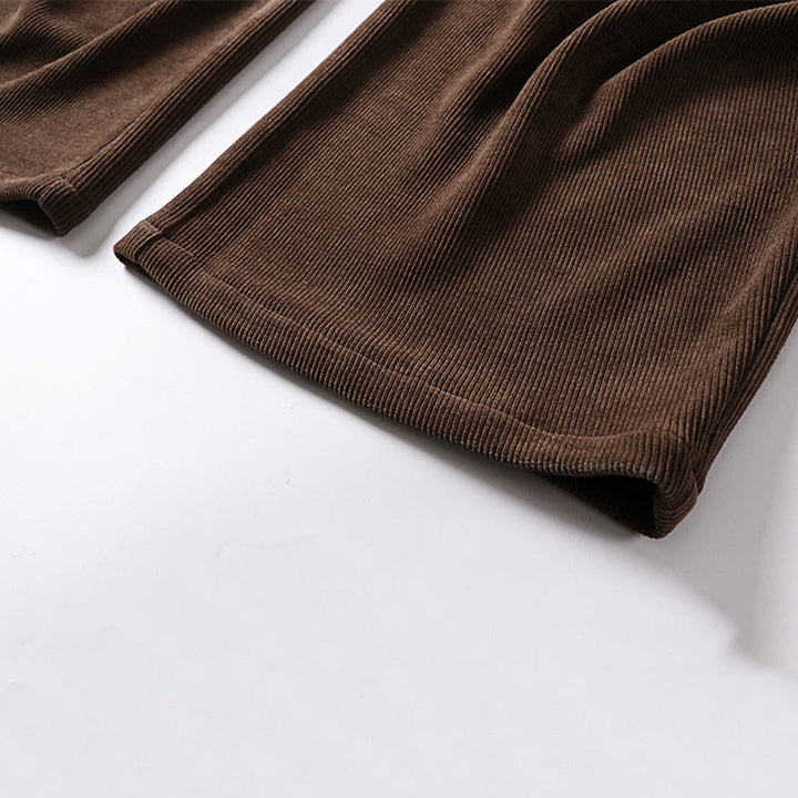 Pantalones anchos de pana de algodón con cintura elástica y bolsillos para hombre, diseño de Buddha Stones, con cremallera y botones de invierno - image 8