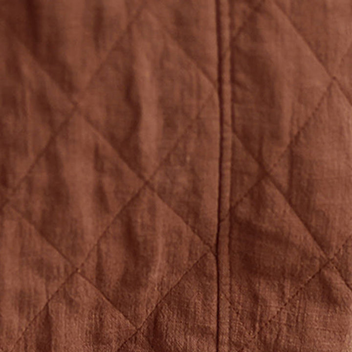 Pantalones de algodón con estampado de diamantes de invierno y bolsillos para mujer con Buddha Stones - image 6