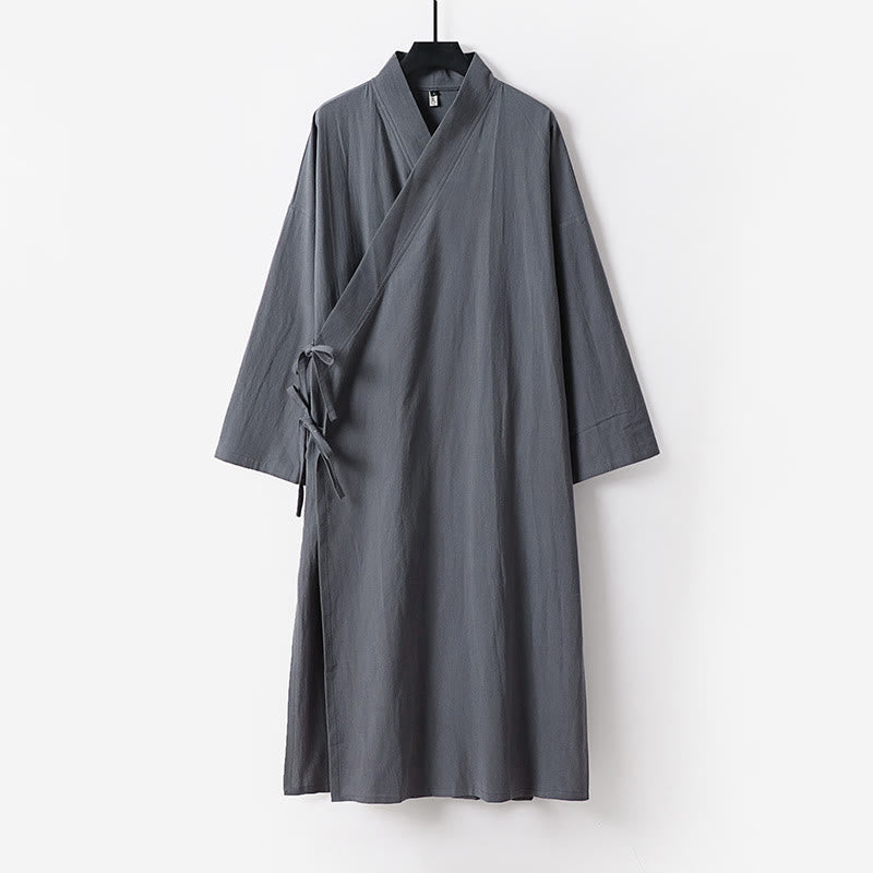 Buddha Stones Traje de ceremonia kimono con cordones, túnica larga taoísta de manga larga para hombre, Wudang Fall, 2 piezas - image 2