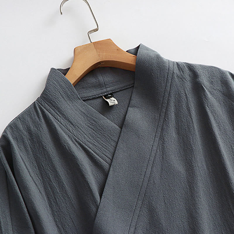 Buddha Stones Traje de ceremonia kimono con cordones, túnica larga taoísta de manga larga para hombre, Wudang Fall, 2 piezas - image 5