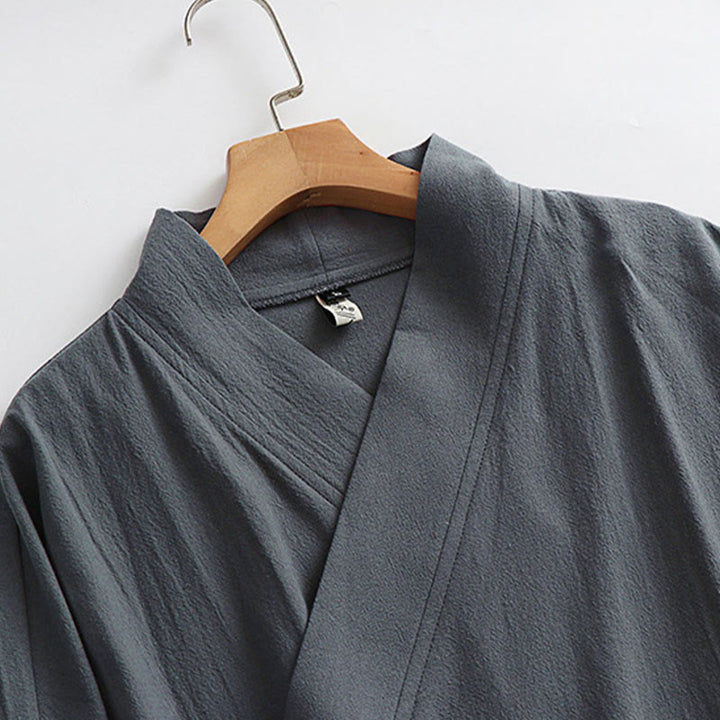 Buddha Stones Traje de ceremonia kimono con cordones, túnica larga taoísta de manga larga para hombre, Wudang Fall, 2 piezas - image 5