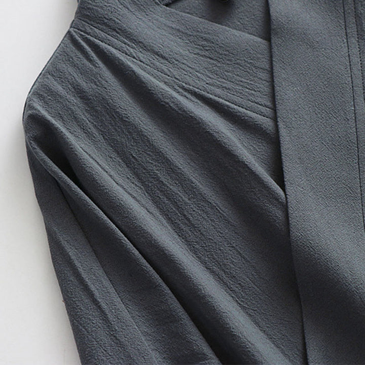 Buddha Stones Traje de ceremonia kimono con cordones, túnica larga taoísta de manga larga para hombre, Wudang Fall, 2 piezas - image 6