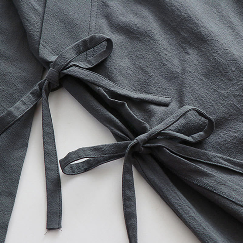 Buddha Stones Traje de ceremonia kimono con cordones, túnica larga taoísta de manga larga para hombre, Wudang Fall, 2 piezas - image 7