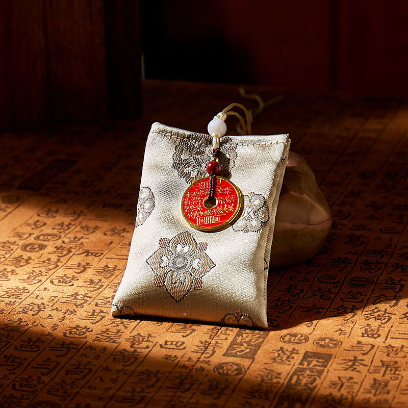 Decoración colgante con bordado jacquard de Buddha Stones, montaña, fantasmas, dinero, bendición - GRIS - image 4