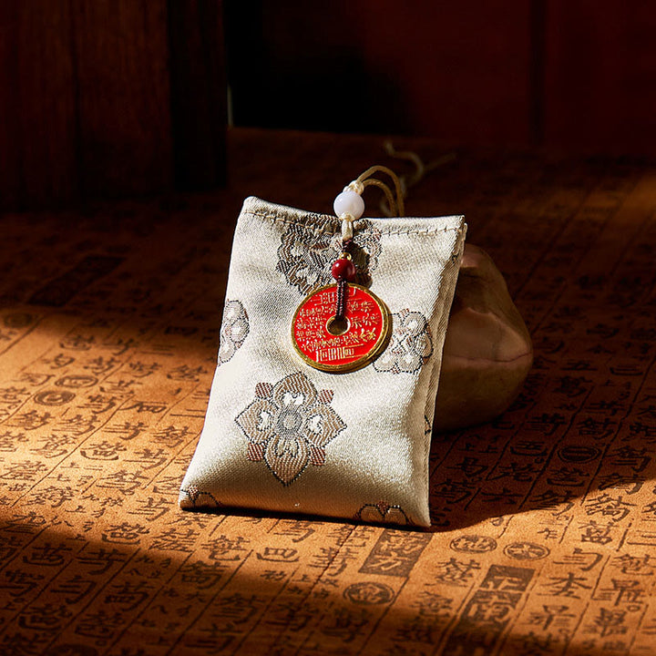 Decoración colgante con bordado jacquard de Buddha Stones, montaña, fantasmas, dinero, bendición - GRIS - image 4