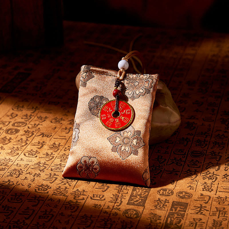 Decoración colgante con bordado jacquard de Buddha Stones, montaña, fantasmas, dinero, bendición - AMARILLO - image 1