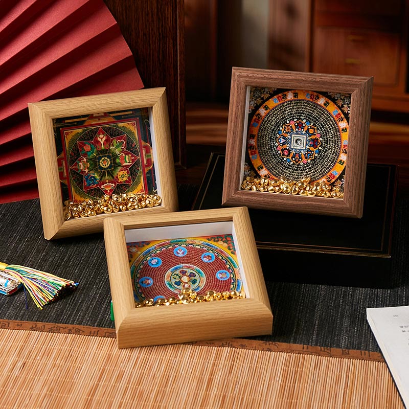 Marco de fotos Thangka con lingote dorado de Om Mani Padme Hum tibetano con Buddha Stones, adorno para decoración del hogar - image 13