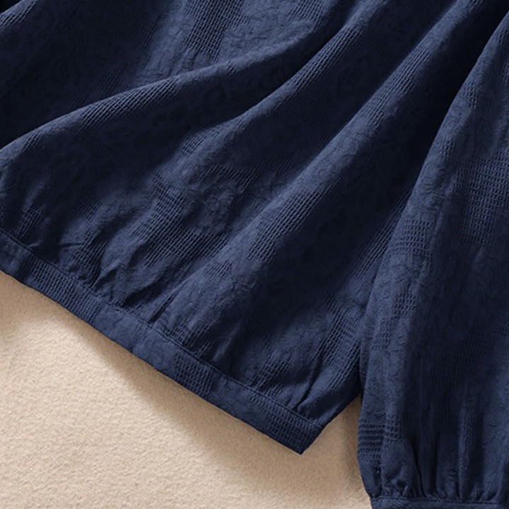 Sudadera con capucha de manga larga para mujer con diseño de jacquard y botones, con estampado de Buddha Stones. - image 6