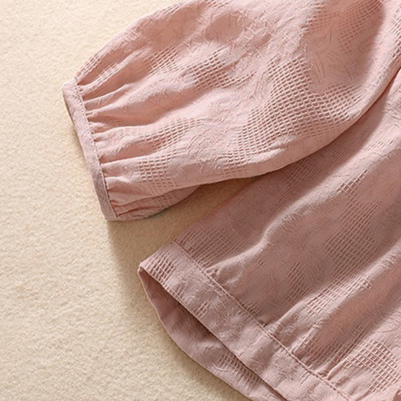 Sudadera con capucha de algodón de manga larga para mujer con diseño de jacquard y botones en otoño con Buddha Stones - image 16