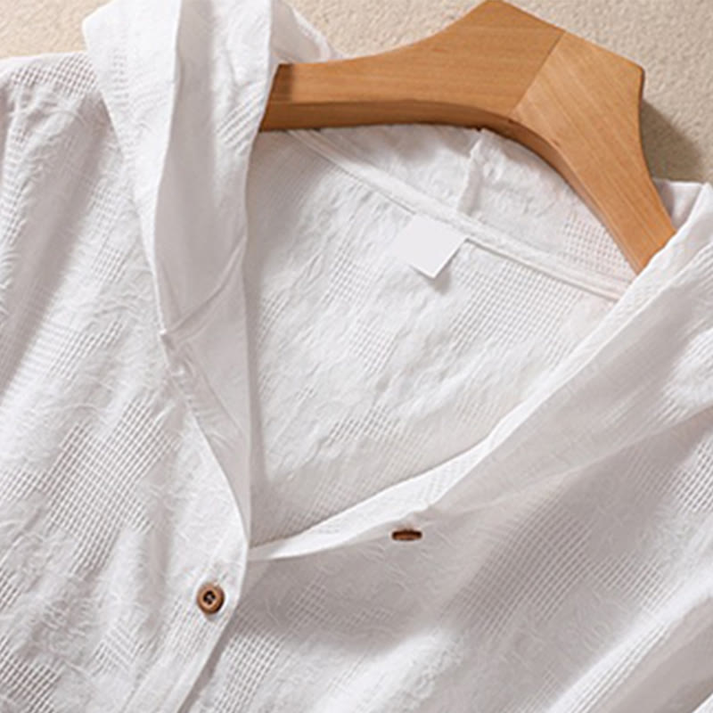 Sudadera con capucha de algodón de manga larga para mujer con diseño de jacquard y botones en otoño con Buddha Stones - image 21