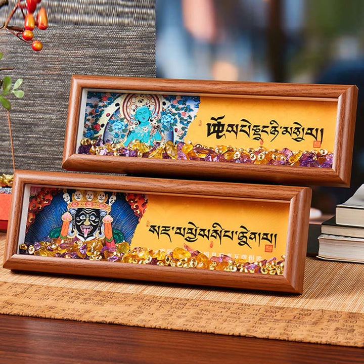 Buddha Stones Om Mani Padme Hum Buda lingote dorado Thangka marco de fotos ornamento decoración del hogar - image 10