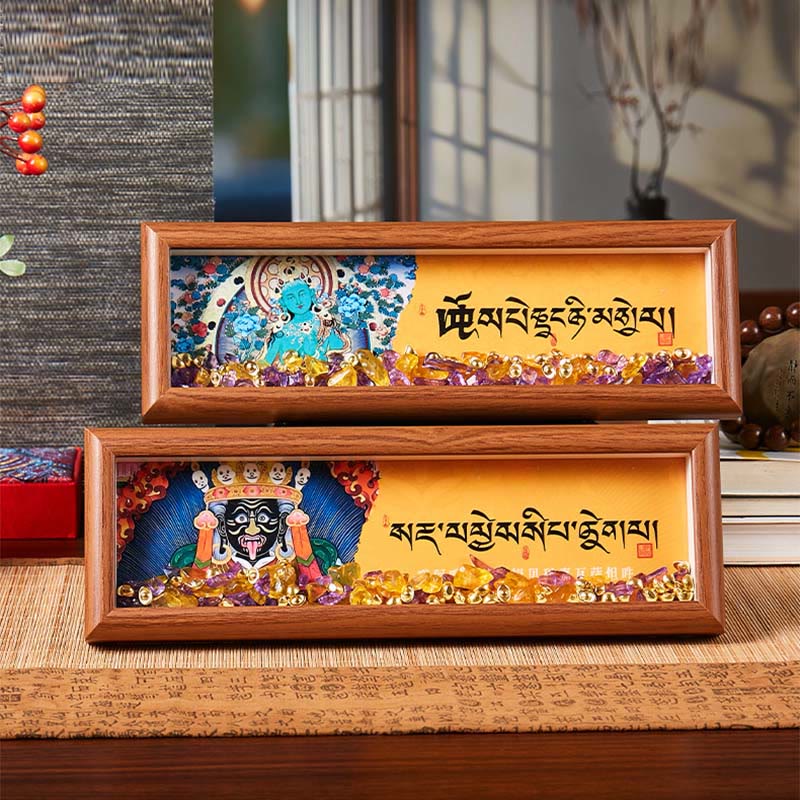 Buddha Stones Om Mani Padme Hum Buda lingote dorado Thangka marco de fotos ornamento decoración del hogar - image 11