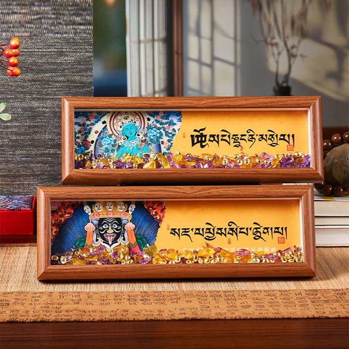 Buddha Stones Om Mani Padme Hum Buda lingote dorado Thangka marco de fotos ornamento decoración del hogar - image 11