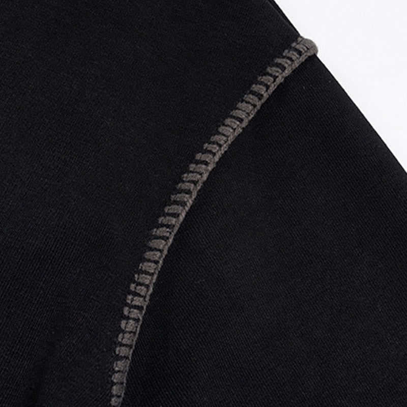 Sudadera de algodón con cuello polo y botones para hombre con estampado de Buddha Stones Fall - image 8