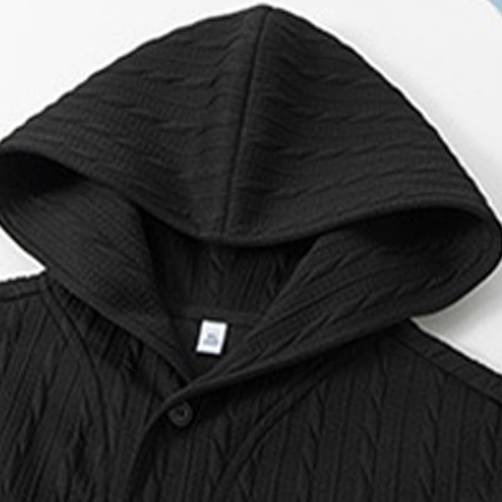 Sudadera con capucha de manga larga para hombre con diseño retorcido y botones de Buddha Stones para otoño e invierno - image 10