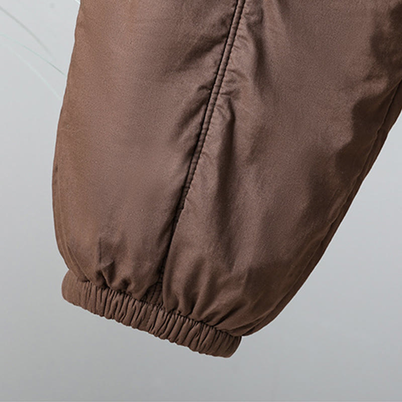 Pantalones harén de algodón térmicos con cintura elástica de invierno para mujer, de Buddha Stones, con bolsillos, de largo 7-8 - image 7