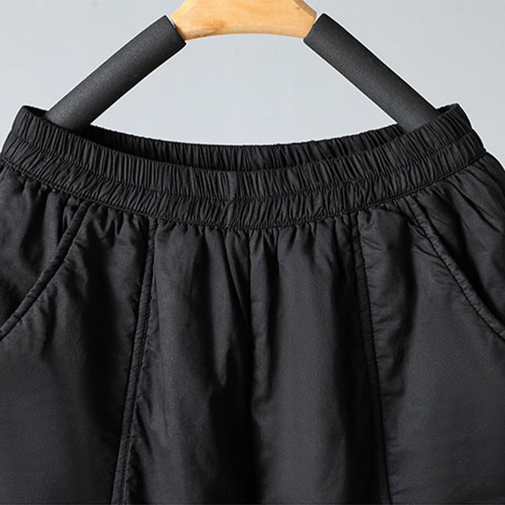 Pantalones harén de algodón térmicos con cintura elástica de invierno para mujer, de Buddha Stones, con bolsillos, de largo 7-8 - image 19