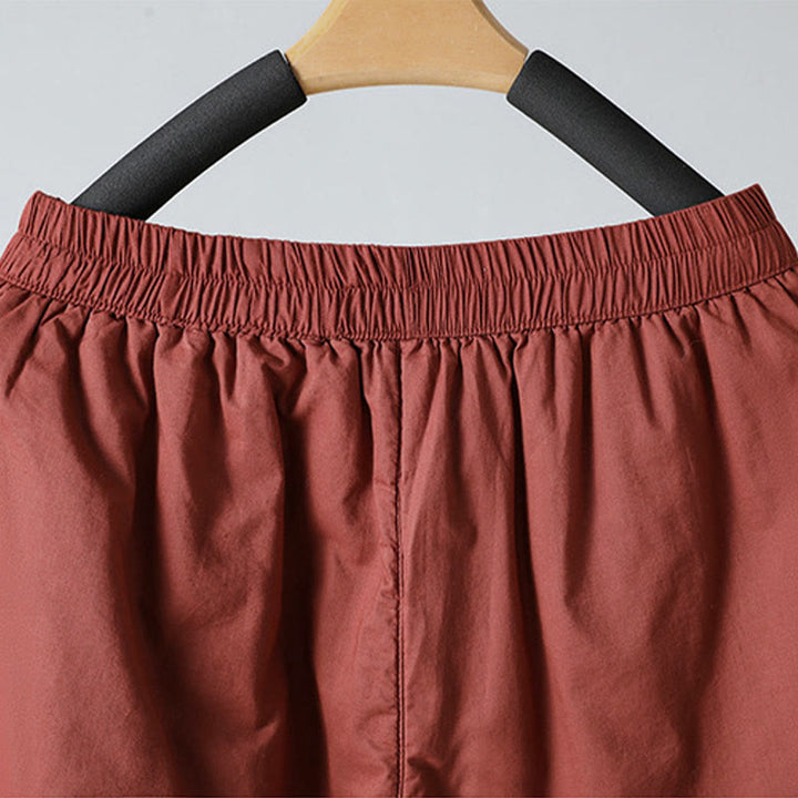 Pantalones harén de algodón térmicos con cintura elástica de invierno para mujer, de Buddha Stones, con bolsillos, de largo 7-8 - image 11