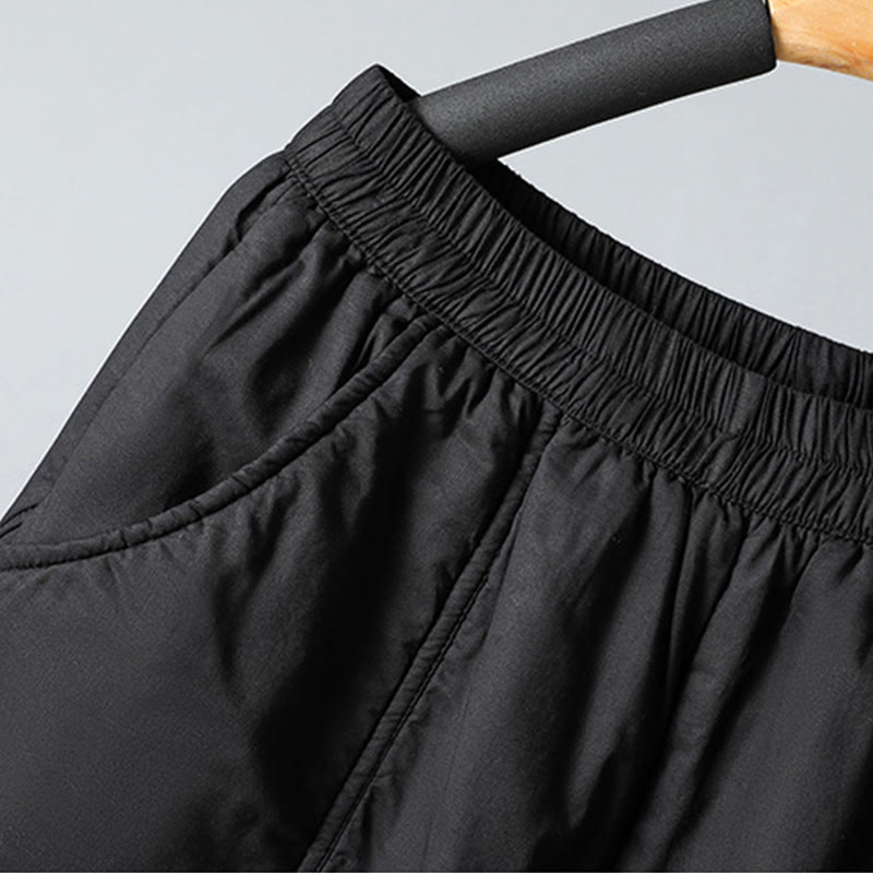 Pantalones harén de algodón térmicos con cintura elástica de invierno para mujer, de Buddha Stones, con bolsillos, de largo 7-8 - image 21