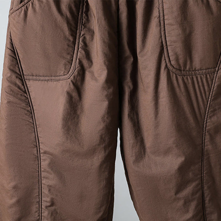 Pantalones harén de algodón térmicos con cintura elástica de invierno para mujer, de Buddha Stones, con bolsillos, de largo 7-8 - image 6