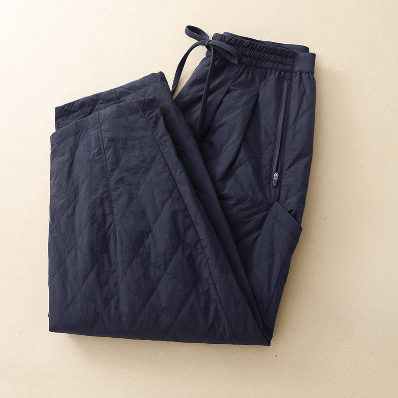 Pantalones térmicos de algodón con cordón ajustable y cintura elástica para mujer, con bolsillos con cremallera, Buddha Stones Winter Lines - image 2