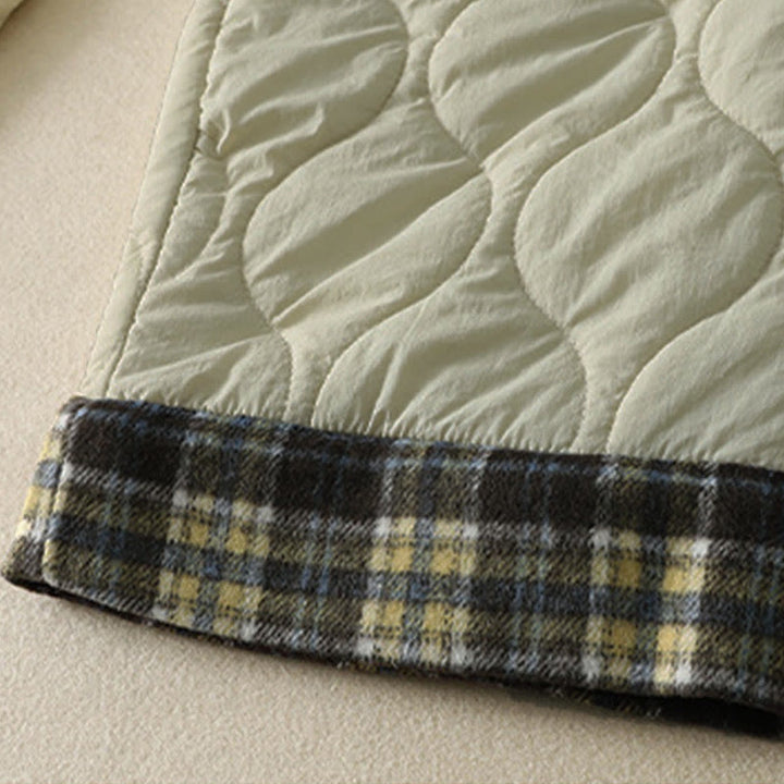 Pantalones térmicos de algodón a cuadros con diseño de líneas curvas de Buddha Stones para mujer, cintura elástica, cordón ajustable y bolsillos. - image 12