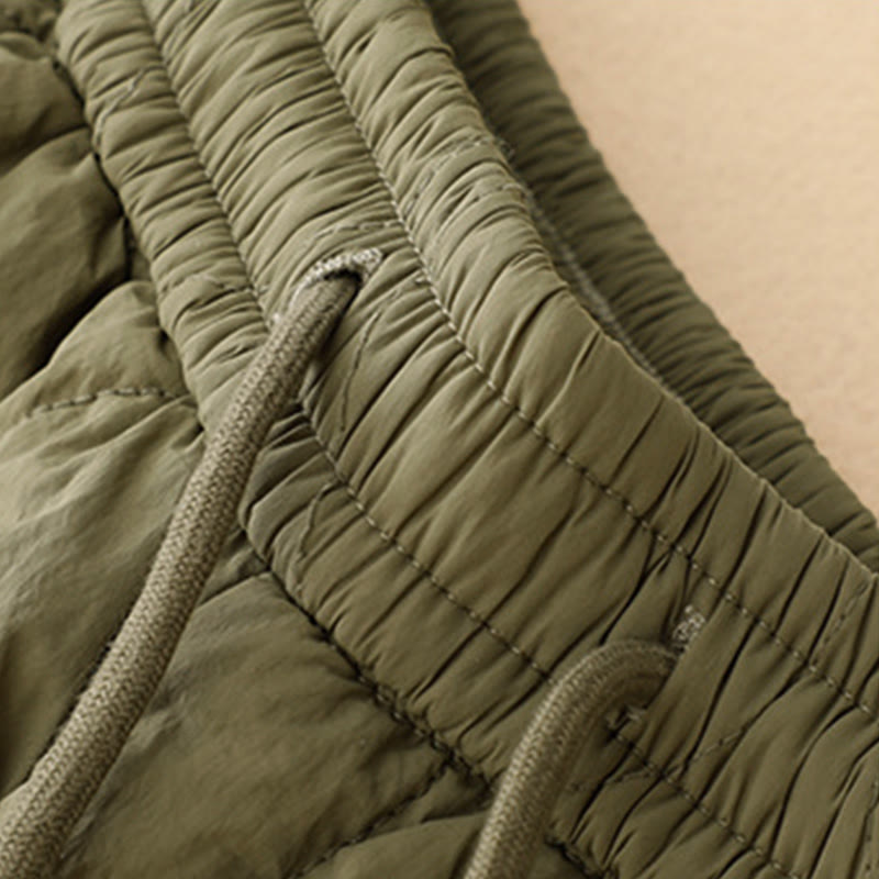 Pantalones térmicos de algodón con cordón y cintura elástica para mujer, con líneas curvas de Buddha Stones, de invierno, con bolsillos - image 4