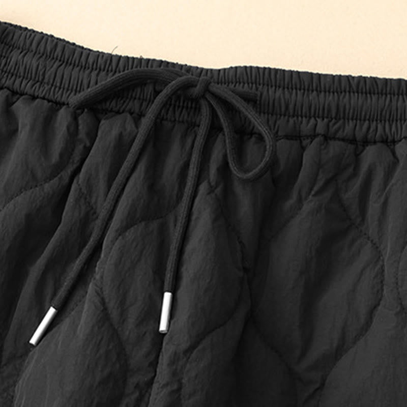 Pantalones térmicos de algodón con cordón y cintura elástica para mujer, con líneas curvas de Buddha Stones, de invierno, con bolsillos - image 12