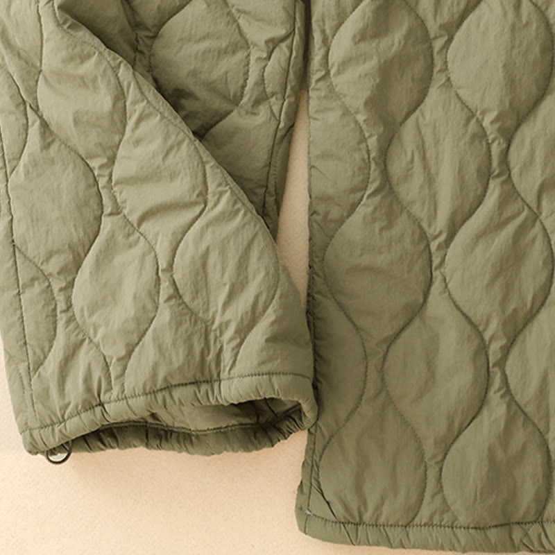 Pantalones térmicos de algodón con cordón y cintura elástica para mujer, con líneas curvas de Buddha Stones, de invierno, con bolsillos - image 7