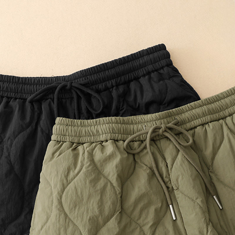 Pantalones térmicos de algodón con cordón y cintura elástica para mujer, con líneas curvas de Buddha Stones, de invierno, con bolsillos - image 19