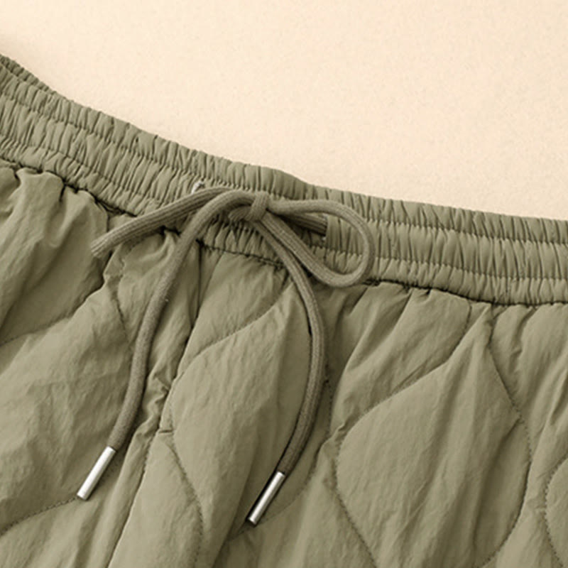 Pantalones térmicos de algodón con cordón y cintura elástica para mujer, con líneas curvas de Buddha Stones, de invierno, con bolsillos - image 3